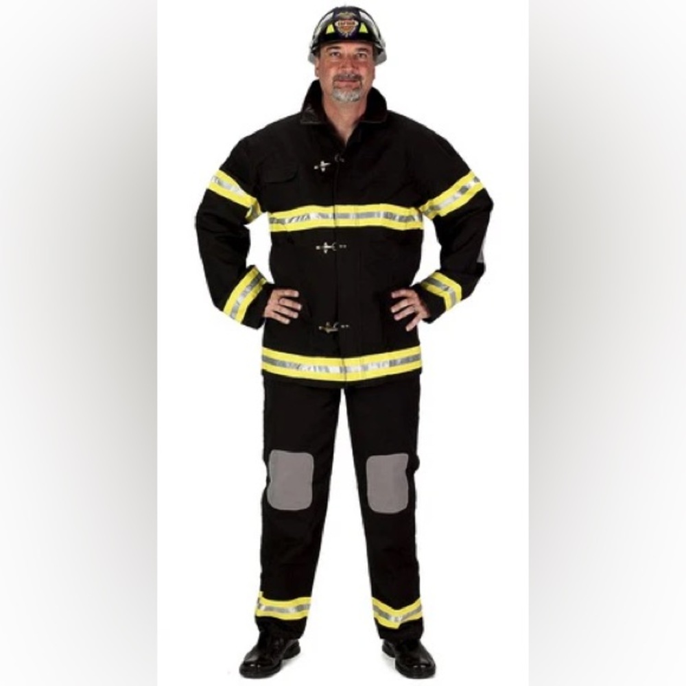 {NYC ABRACADABRA} Black Firefighter Suit Adult Costume size Large 👨‍🚒🚒